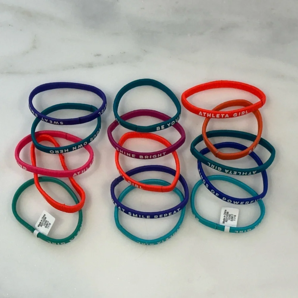 Athleta Girl Mulit Color Hair Ties Bands set of 15